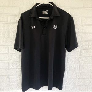 Under Armour Notre Dame Polo Black Size Large